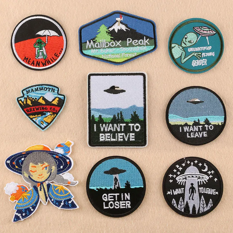 

Computer Embroidery Patches Badge Alien Round Cap Badge Luggage Cloth Accessories Embroidery Subsidy Cloth Babel Sticker Chapter