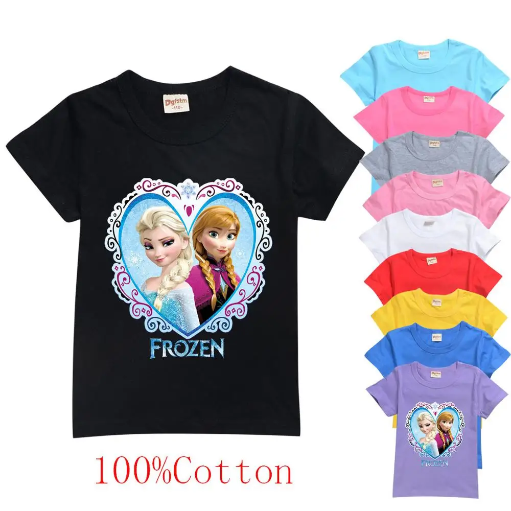 Летняя футболка для девочек хлопковая одежда волшебная с блестками изображением