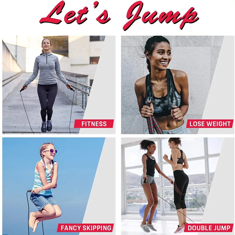 Регулируемые шарикоподшипники Скакалка для упражнений в спортзале Кроссфит