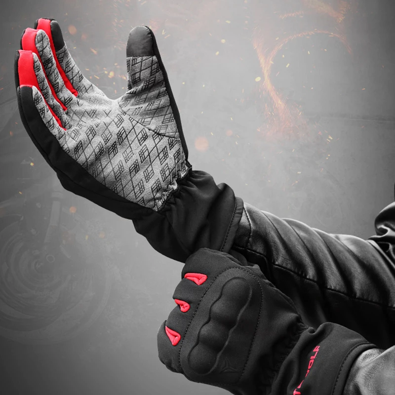 Зимние мотоциклетные перчатки красные Оригинальные спортивные гоночные для