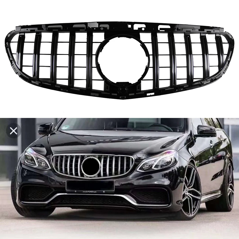 Авто Передняя решетка GT стиль сетки гриль для Mercedes Benz E-Class W212 E63 E200 E250 E300 E350 E400 E500