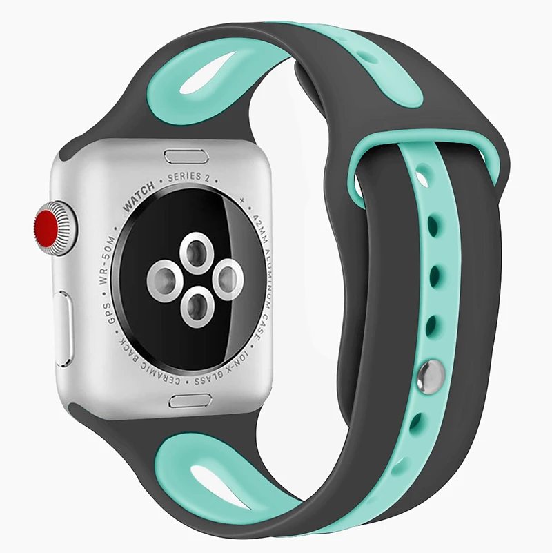 Силиконовый спортивный ремешок для Apple Watch 5 4 3 2 1 42 мм 38 мм резиновый ремешок для часов для Iwatch 5 4 3 40 мм 44 мм