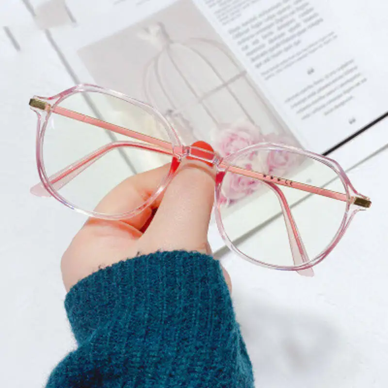 

Fashion Polygon Anti-Blue Light Glasses Women 2021 Trendy Transparent Eyeglasses Frame Men Comfortable Computer Eyewears