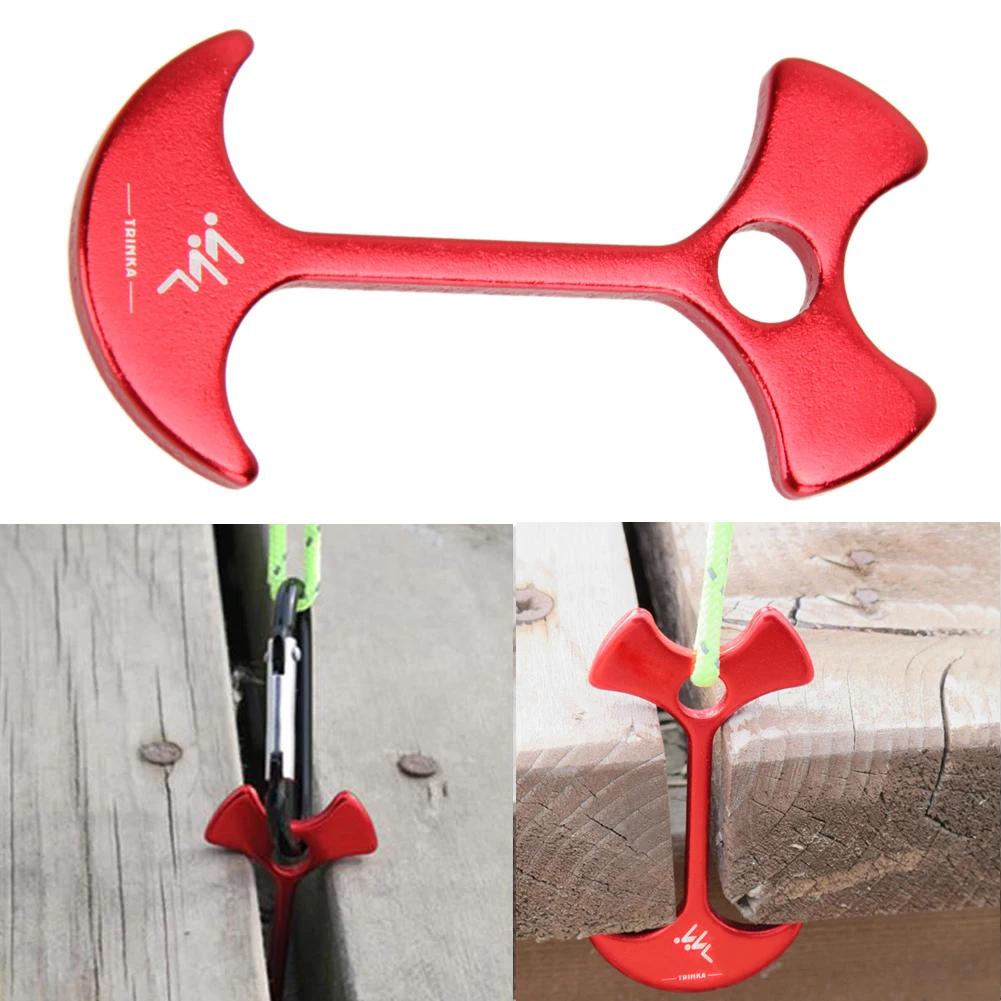 

8Pcs Fishbone Floor Nails Camping Tent Peg Nail Deck Outdoor Camp Anchor Peg Wind Rope Chains Linked Herringbone Nail Red