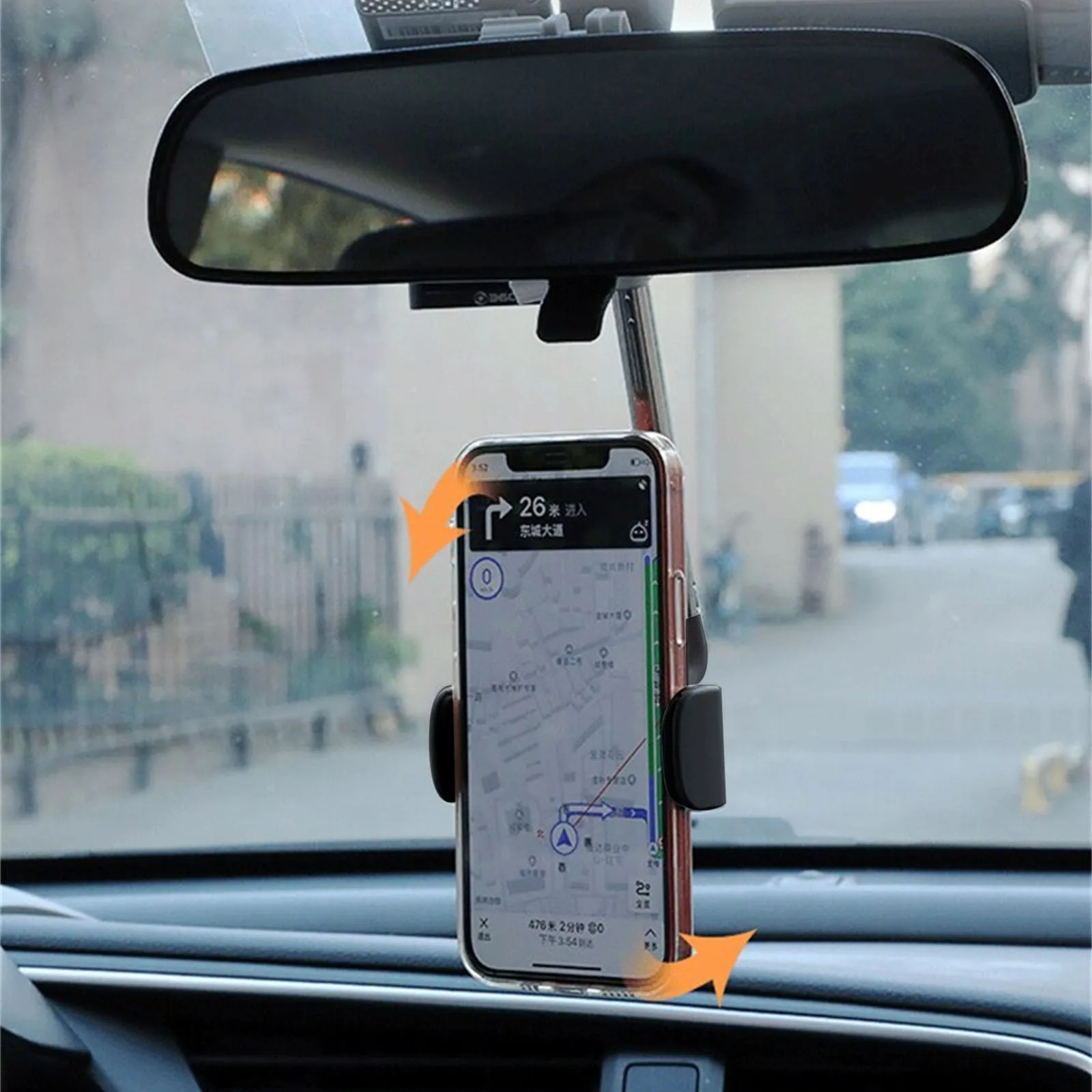 

Car Phone Holder Car Rearview Mirror Mount Phone Holder 360 Degrees For Iphone 12 Samsung Gps Smartphone Stand Universal #3