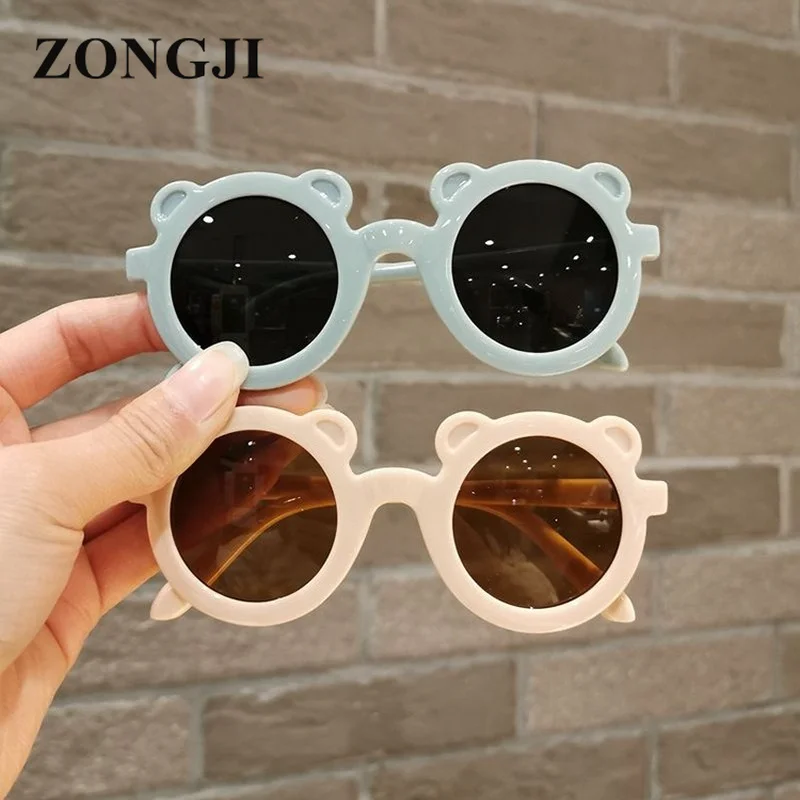 

ZONGJI Bear Children Sunglasses Boy Girl Cute Round Frame Glasses Fashion Cartoon Kids Baby Sun Glasses UV400