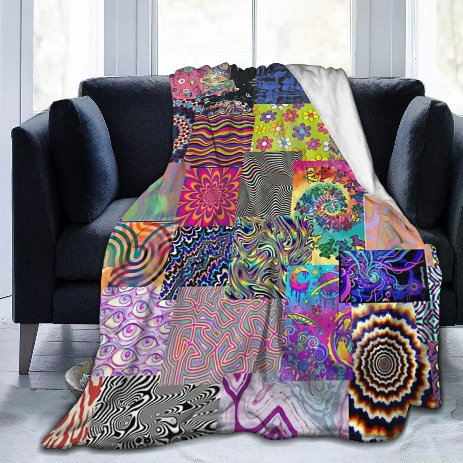 

Patterns Collage Bed Blanket for Couch/Living Room/Warm Winter Cozy Plush Throw Blankets for Adults Or Kids