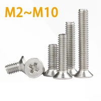 250 m2 m2 5 m3 m3 5 m4 m5 m6 m8 m10 a2 70 304 stainless steel gb819 cross phillips flat countersunk head screw bolts for laptop