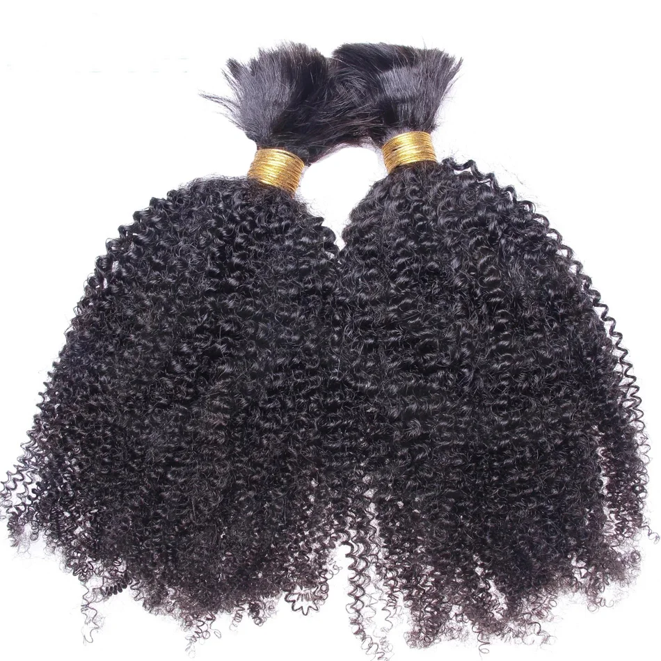 Афро кудрявые вьющиеся человеческие волосы объемные пучки волос для плетения