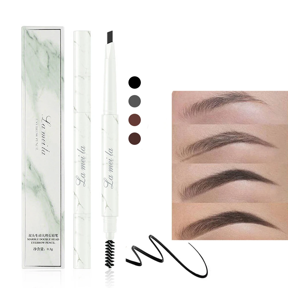 Водостойкая автоматическая ручка для бровей с двойной головкой и кисточкой