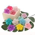 Детские Силиконовые Прорезыватели для зубов ATOB, бусины с цветком, не содержат бисфенола А, для самостоятельного изготовления, для жевания, для ухода за ребенком, 10 шт.