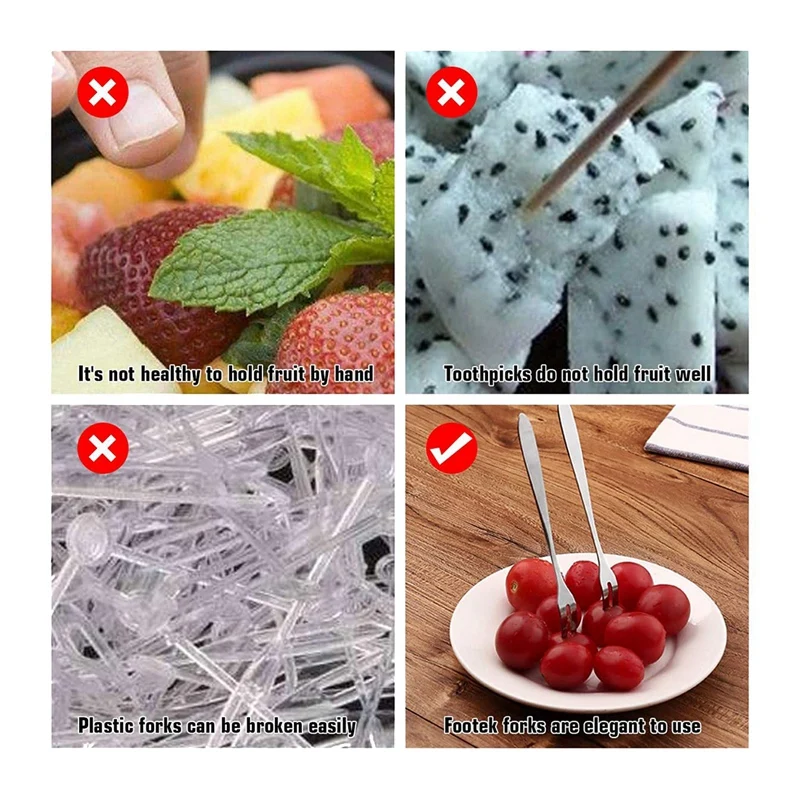 

30 Pcs Dessert Forks,5.1 InchStainless Steel Mini Salad Fruit Fork Tasting Forks Cocktail Fork