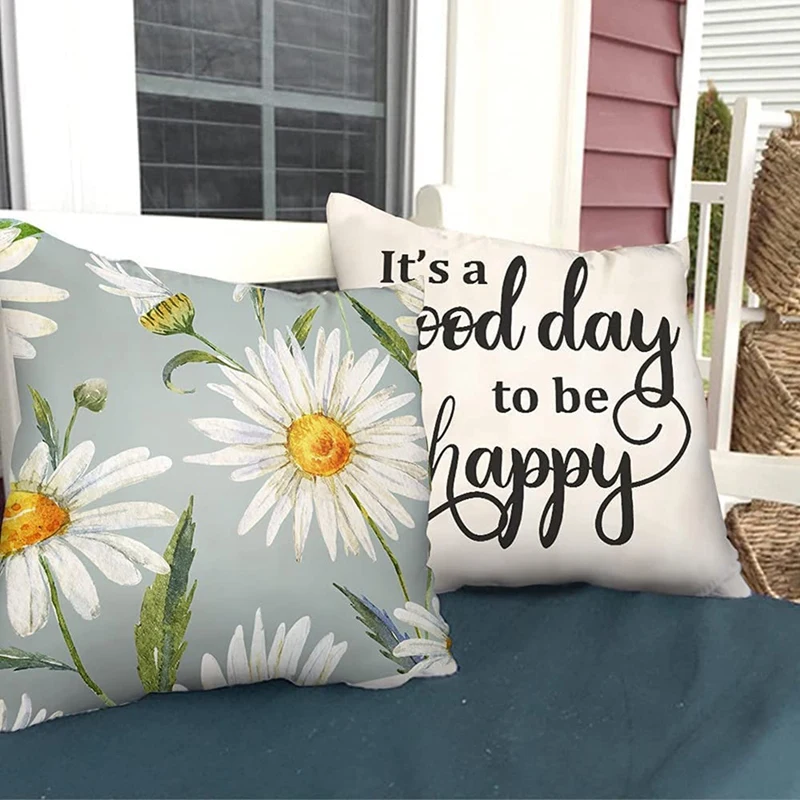 

Pillow Covers 18x18 Inch Set of 4 Summer Pillow Covers Decor Pillow Case Farmhouse Decor Pillows Home Decors for Sofa