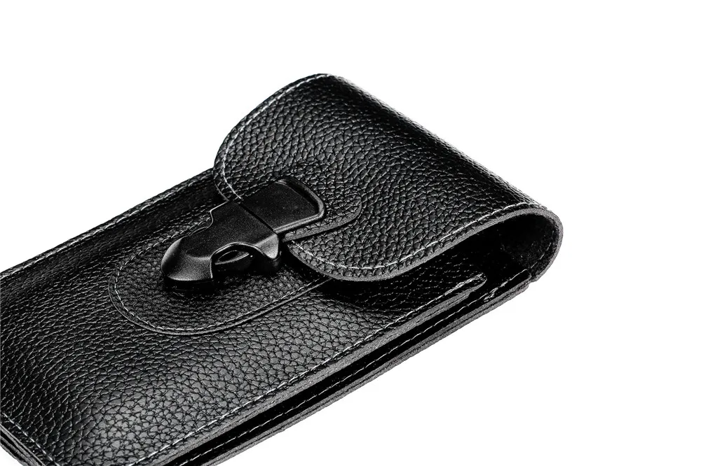 Черный кожаный чехол кошелек для iphone 7 Plus XS MAX XR 6 5 дюймов универсальный на пояс