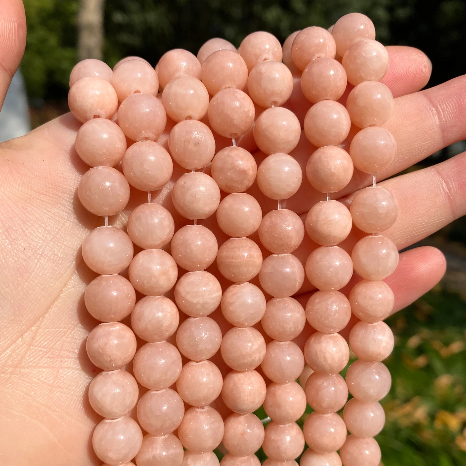 

Natural Suntone Stone Beads 4-12mm Round Jades Loose Spacer Craft Beads for Jewelry Making DIY Bracelets Necklaces Accessories