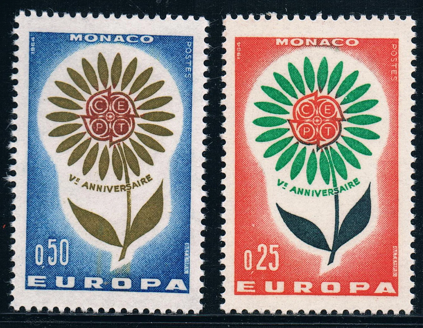 

2 шт./компл. Новый штамп почты Монако 1964 штампы для гравировки Европы MNH