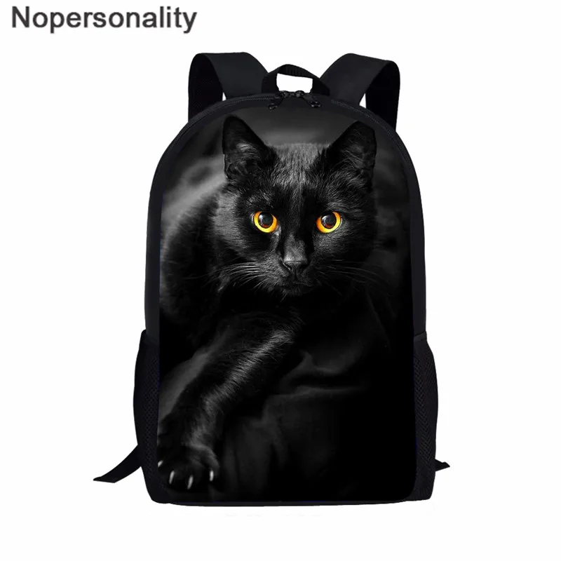 Nopersonality черная кошка печать Большая емкость школьная сумка для подростка Девочки Мальчики 3 шт./компл. Детский Школьный Рюкзак Школьная Сумка - Цвет: LH1069C