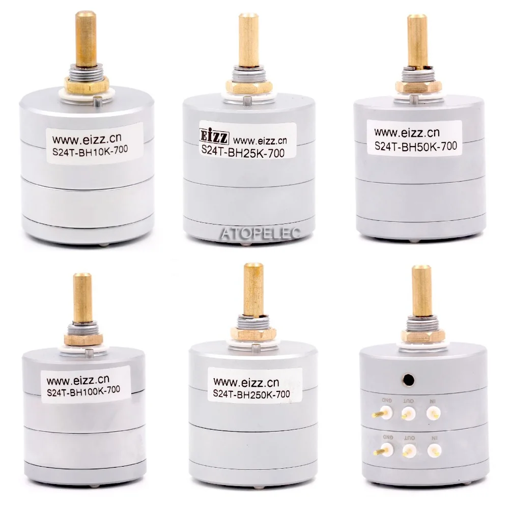 EIZZ 24 шага аттенюатор двойной блок стерео громкости потенциометр 2 gang 10K/25K/50K/100K/250K