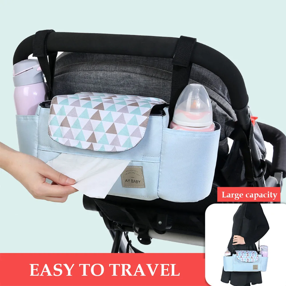 

Lightweight Stroller Accessories Cart Bag Eco-friendly Prints Adjustable High Capacity Half Cover Moistureproof Easy To Carry