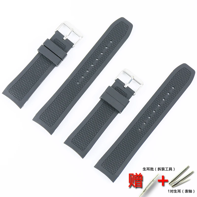 Аксессуары для часов мужской резиновый ремешок 22 мм изогнутый интерфейс с