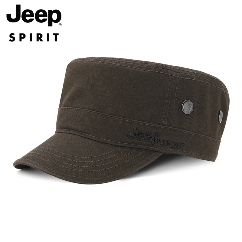 

JEEP-Men's hat, flat-top hat, casual fashion, breathable and comfortable, sun protection sun hat, male cap