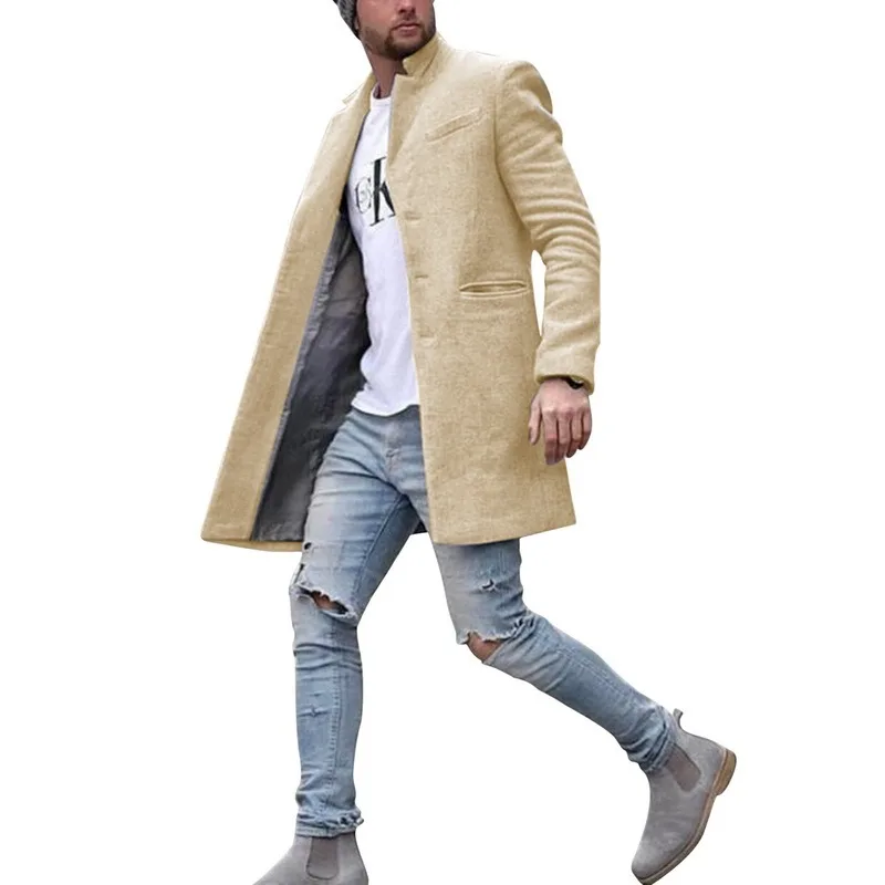 

Мужская шерстяная куртка с длинным рукавом, на пуговицах, с лацканами