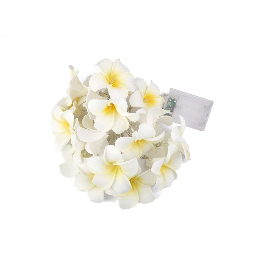 Винтаж Frangipani Светодиодная лампа в форме цветка строка Батарея дома вечерние