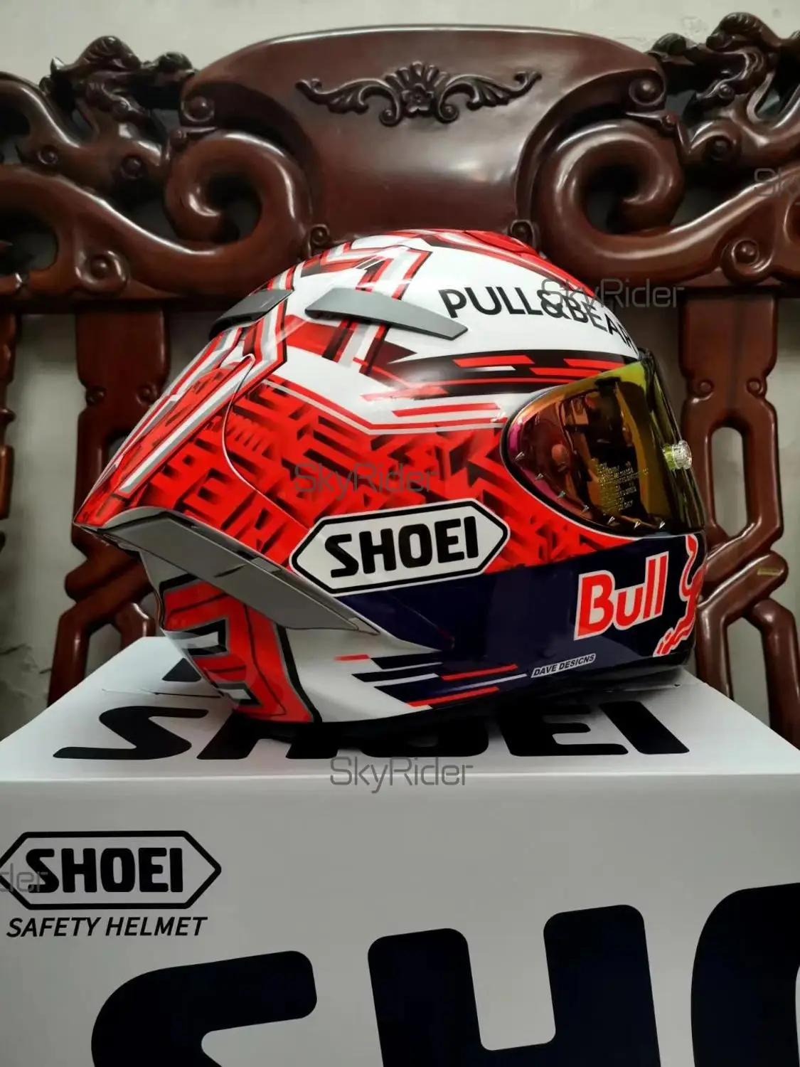 Мотоциклетный шлем на все лицо X14 marquez pullbearr красный черный для езды мотоцикле и