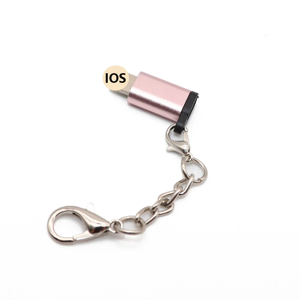 Адаптер Micro USB для освещения 8Pin для адаптер Apple с брелоком для IPhone X XS XR 6 7Plus синхронизация зарядное устройство OTG конвертер