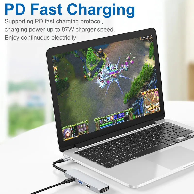 4-in-1 USB C to HDMI Adapter Type-C 4K 3.0 2.0 Hub Docking Station With PD Charging Port For Macbook Ipad Pro | Компьютеры и офис