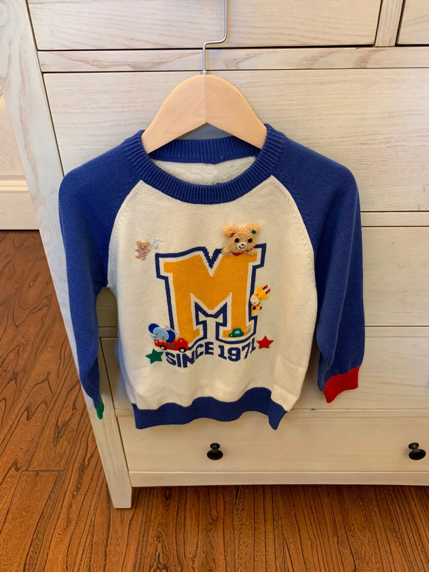 

2021 Pre-sale October 7th Girls Boys Sweater Knitted Pullover Cotton Appliques And Embroidered Cartoon Design Kids Sweaters