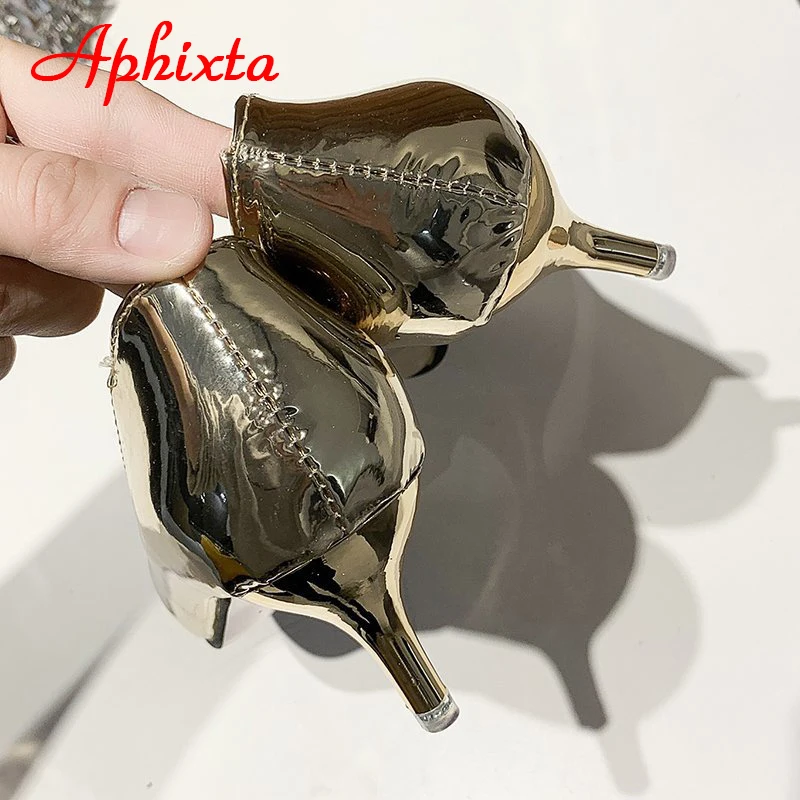 Женские туфли-лодочки с острым носком Aphixta кожаные туфли золотистого цвета на