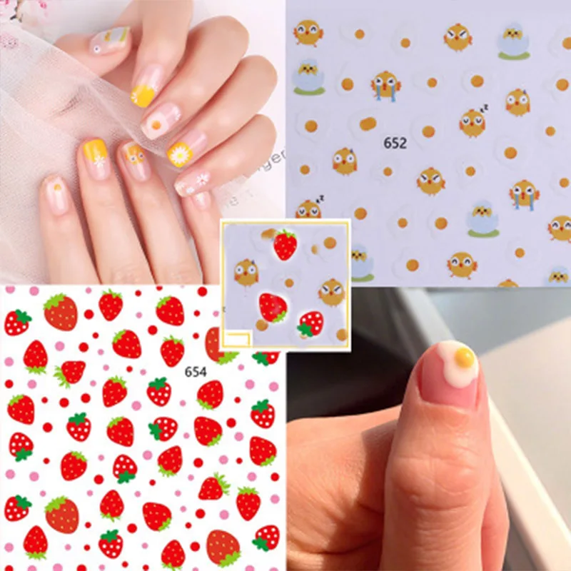 Lootaan мультфильм искусственные фрукты цветы Плюмерия искусство ногтей наклейка