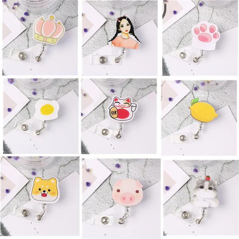 

Hospital Doctor Student Retractable Nurse Badge Reel Clip ID Badge Cute Name Card Holder Nurse Accessories