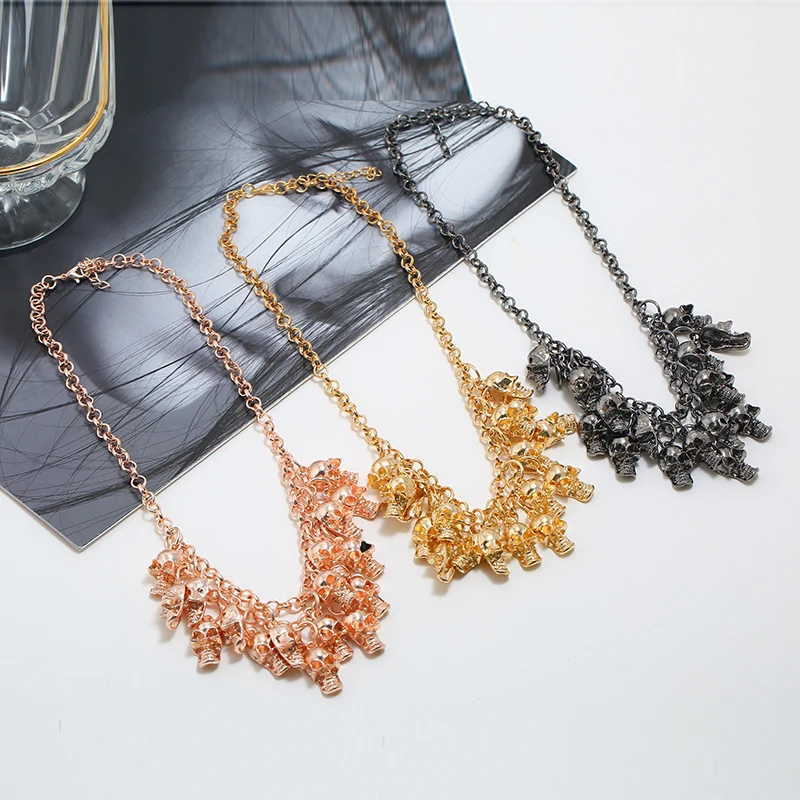 Женское ожерелье с подвеской в виде черепа 5 цветов|Ожерелья подвеской| |