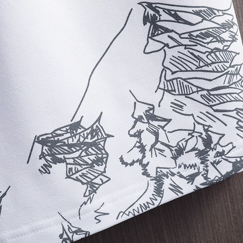 

2021 New Men T-shirt + Sport Shorts Set Summer Breathing Casual T-shirt Running Set Mode Harajuku Printed Men's Sports suit