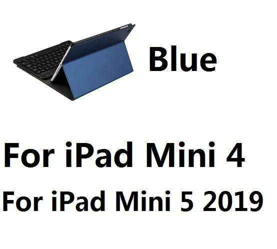 For iPad Min45 Blue Дизайнерский кожаный чехол с bluetooth-клавиатурой, чехол для iPad Mini12345 Air 12 iPad 9,7 10,2 Pro 10,5 дюймов Air - Цвет: For iPad Min45 Blue