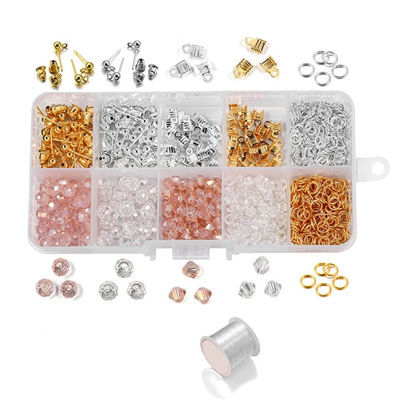 

Diy Handmade Earrings Accessories Crystal Glass Beads Imitation Pearl Set Decoration Material Package-Glass Bead