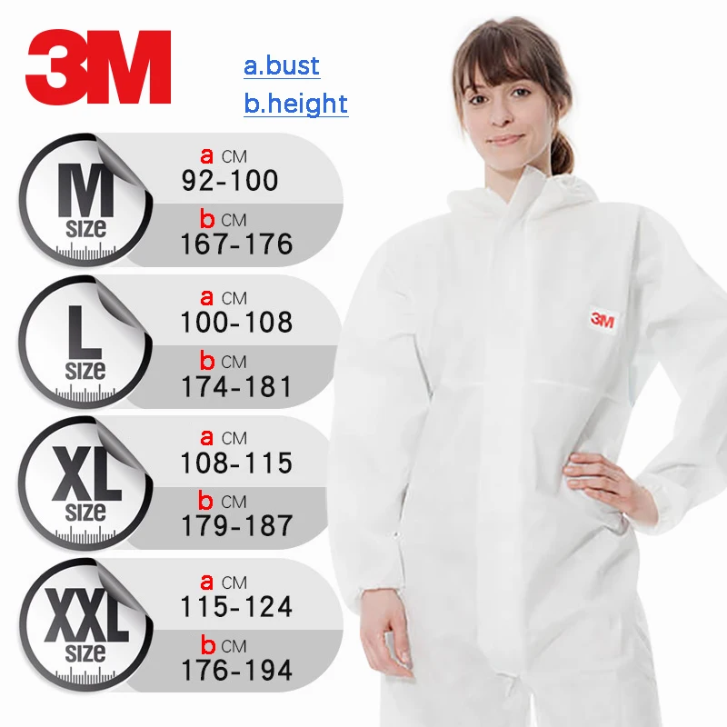 3M 4535 химическая защитная одежда соединенная шляпа Пыленепроницаемая медицинская лаборатория антистатический защитный костюм