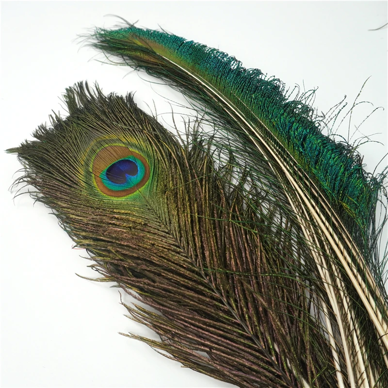 

50Pcs/Lot Natural Real Peacock Feathers Crafts Vases Jewelry Decor Plumes Holiday Wedding Carnaval Party Accessories Decoration