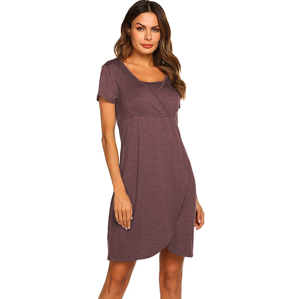 Платье для беременных Новинка летняя однотонная туника модная повседневная