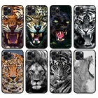 Черный чехол из ТПУ для iphone 5 5s se 2020 6 6s 7 8 plus x 10 XR XS 11 12 mini pro MAX, задняя крышка с животными, тигром, львом, леопардом