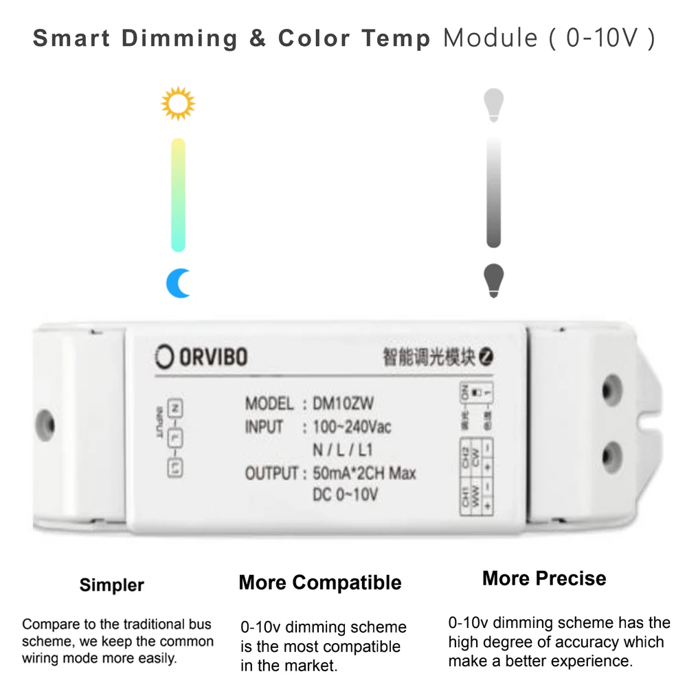 

ORVIBO Smart Dimming Controller DM10ZW Designed for LED Lighting Systems by ORVIBO Zigbee Hub