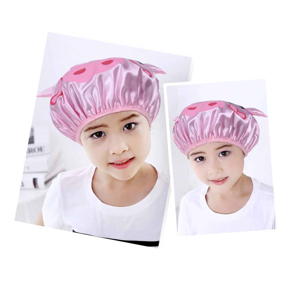 Двухслойная детская Водонепроницаемая шапка для душа из ПВХ с рисунком