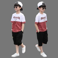 new summer boys clothing sets children t shirt short sleeve pants set two pieces set kids baby boys clothes 6 8 10 11 12 years