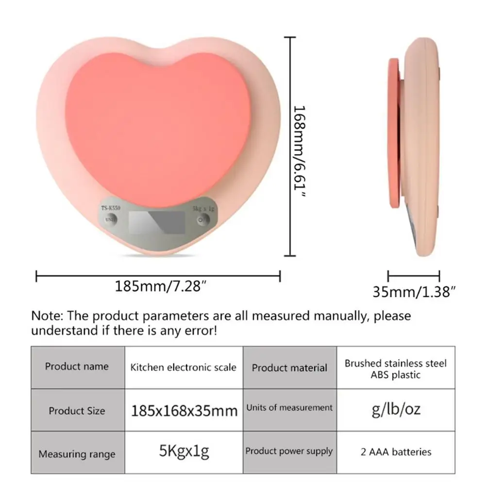 Весы Кухонные цифровые в форме сердца 5 кг 1 г | Дом и сад