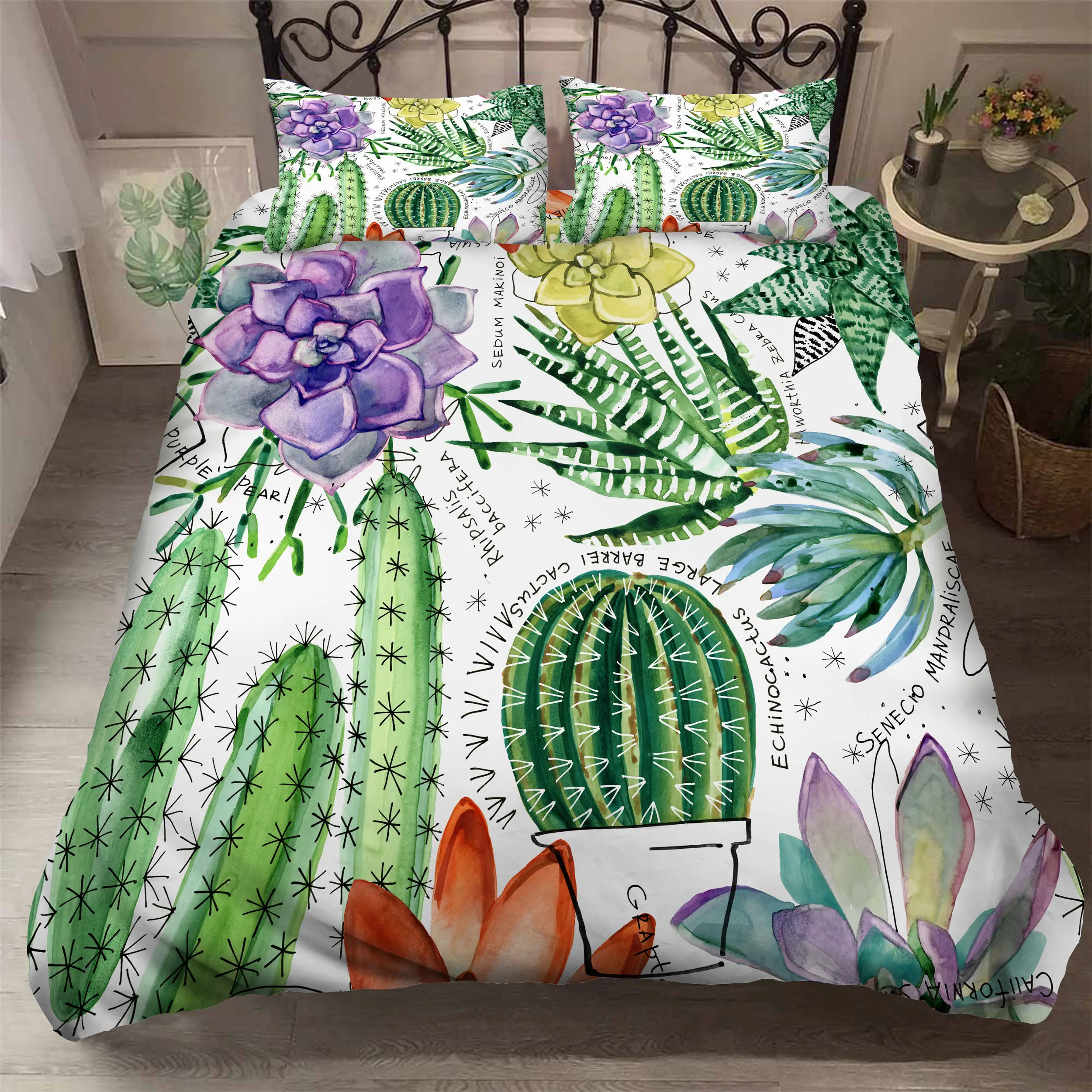 Comprare Set Biancheria Da Letto Con Stampa 3D HD Personalizzato/King/europa/USA, Set Copripiumino Doppio/King, Trapunta/coperta Set Lenzuola Nordic Cactus