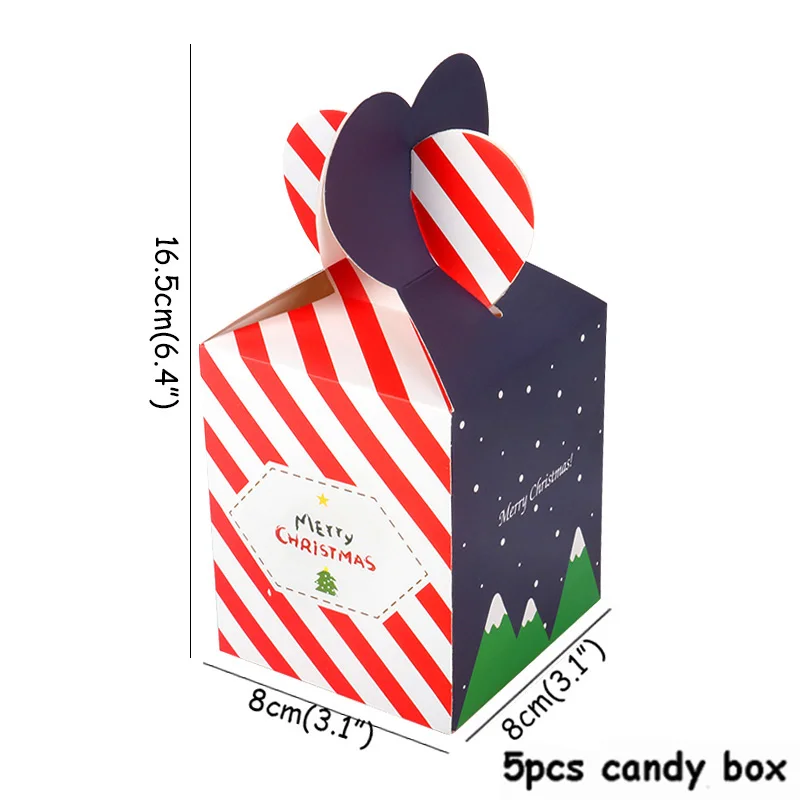 5pcs candy boxes Рождественская коробка для конфет на день рождения украшения для печенья Подарочная коробка Рождественский Декор для дома упаковочные коробки Navida Natal Декор - Цвет: 5pcs candy boxes
