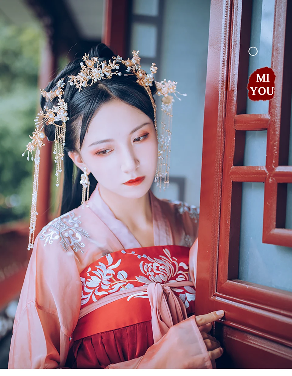 Hanfu головной убор шпилька свадебные головные уборы древний ветер цветок жемчуг ручной работы аксессуары для волос полный набор аксессуаров