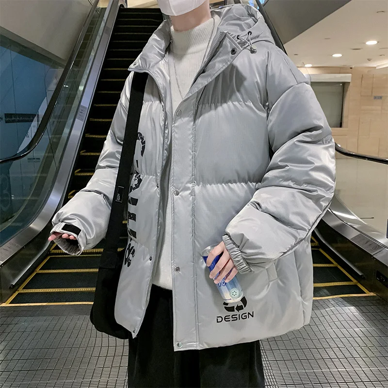 Casual Autumn Winter Hooded Cotton-Padded Jackets Thicken Men's Loose Bread Parkas Outwear Tops Warm Coats Windbreaker Clothing